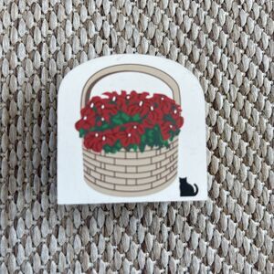 Cats Meow The Street Basket With Poinsettia Dresden Ohio Vintage 1997 Faline